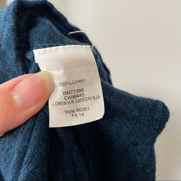 Madewell linen classic long sleeve t shirt top in heathered blue semi sheer - Picture 6 of 8